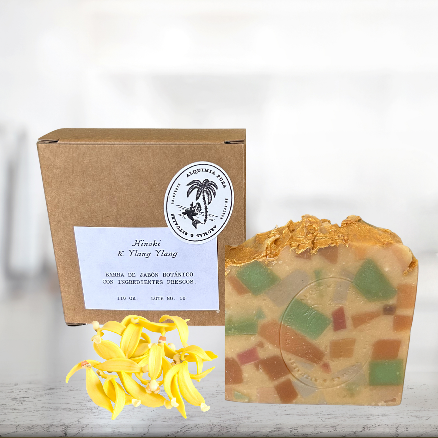 Jabón Botánico Hinoki & Ylang Ylang